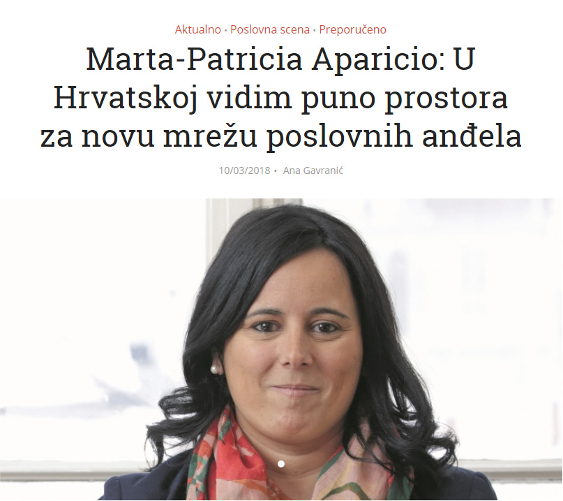 Marta-Patricia Aparicio: U Hrvatskoj vidim puno prostora za novu mrežu poslovnih anđela